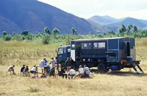 Participants of an overland safari during their lunch break