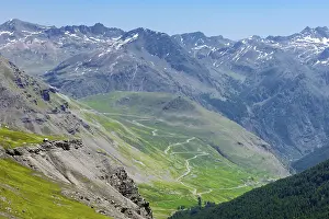 Pass road through the High Alps