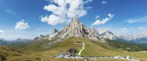 Pass road, Passo Giau with summit La Gusela