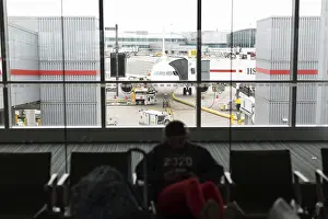 Passenger waiting lounge inside an international airport