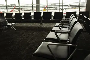 Passenger waiting lounge inside an international airport