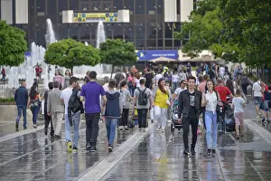 Passers-by, Square in front of the National Palace of Culture