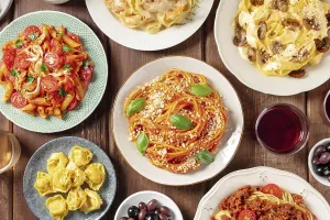 Pasta, many different varieties