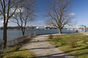 Path to pavilion, Baltic Sea, view of Sodermalm