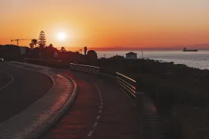 Path at sunset, coast, Portugal