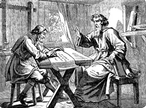 Paul dictates to Tertius the letter to the Romans