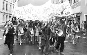 The peace movement demonstrates in 1982 against the Nato double decision
