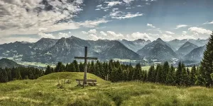 Category Mountain Landscapes Prints: Peak cross on the Geissberg mountain