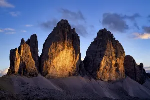 Three Peaks, north faces, in the evening light
