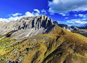 Category Mountain Landscapes Prints: The peaks of the Puez Group, drone shot
