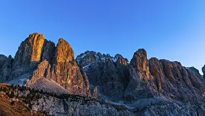 The peaks of the Sella Group in the evening light