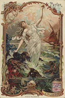 Pearls, digitally restored reproduction of a public domain collector's picture from ca 1900