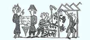 Peasants found a new village, the village lord gives the master builder the right of inheritance from a deed