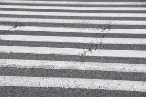Pedestrian crossing, zebra in white and black