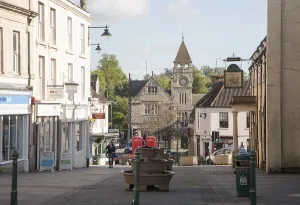 Pedestrianised shopping street in the town of Calne