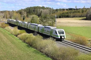 Pendolino Express train of VR group from Helsinki to Kupittaa