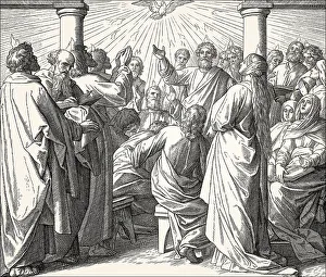 Pentecost, the descent of the Holy Spirit upon the Apostles
