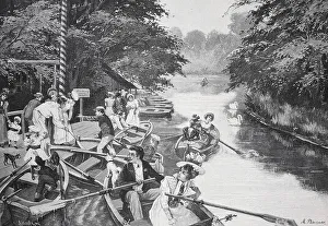 People in boats enjoying a fun time on a river