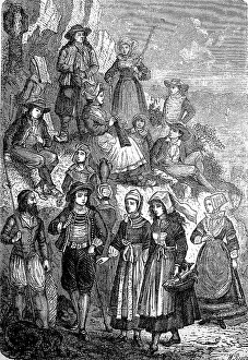 People from Brittany, France, in typical local dress