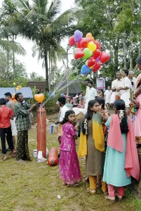 People celebrating festival, kerala, India