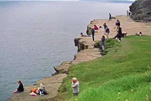 People on the cliff edge, there was no fence back then
