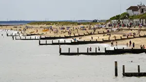 People Enjoying the Beach at Southwold