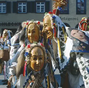 People with fasching mask, Rottweil