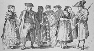 People in folk costumes from the Brunswick area