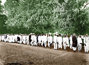 People in Khadi dress first day of Salt Satyagraha, Gujarat, India, Asia, March 12, 1930, Asia
