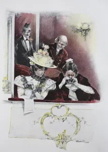 Four people in the lodge of an opera
