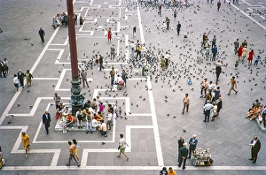 People in Piazza San Marco, St Mark's Square, Venice, Italy 1969