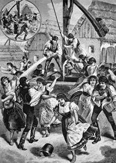 People pouring water over others