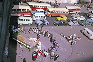 People on the street queuing for rice Sao Paulo city centre, Brazil, South America 1962, South America