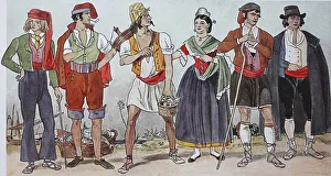 People in traditional costumes