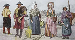 People in traditional costumes