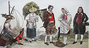 People in traditional costumes