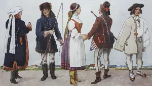 People in traditional costumes