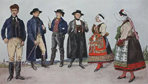 People in traditional costumes