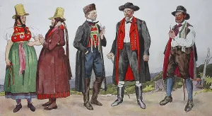 People in traditional costumes