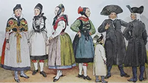 People in traditional costumes
