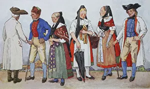 People in traditional costumes