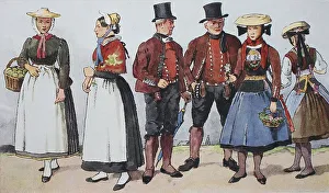 People in traditional costumes