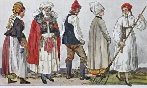 People in traditional costumes
