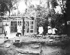 People watching the destruction caused by riots between Hindus and Muslims in Noakhali East Bengal