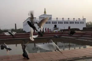 Peoples at maya devi temple, lumbini, nepal