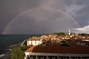 Perfect rainbow over Novigrad, Istria