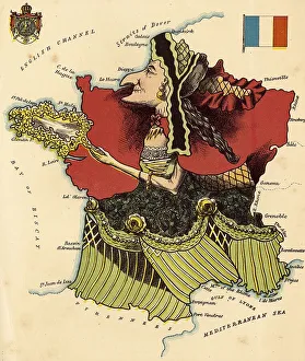 Personified map, c. 1880, France