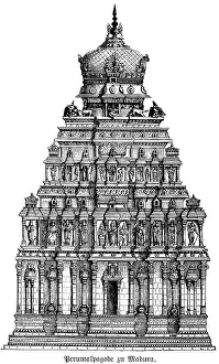 Perumal Pagoda in Madurai, temple complex with rich decorations
