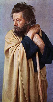 Peter Rendl as Peter, colour post card from a Uvatypie template