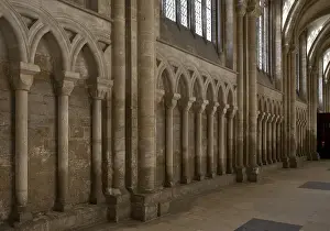 Peterborough Cathedral. South outer wall of the nave